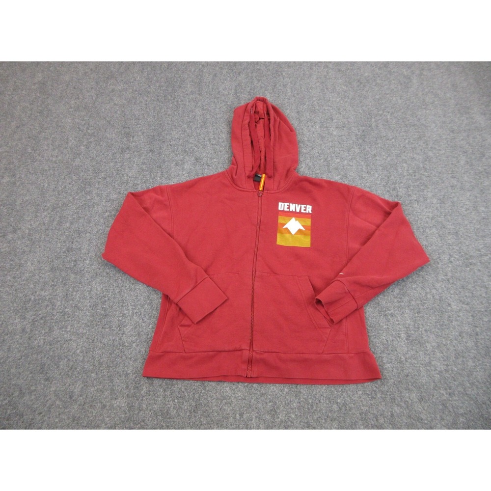 Denver Nuggets Sweatshirt Hoodie Mens S Red NBA Basketball Nike Full Zip Graphic